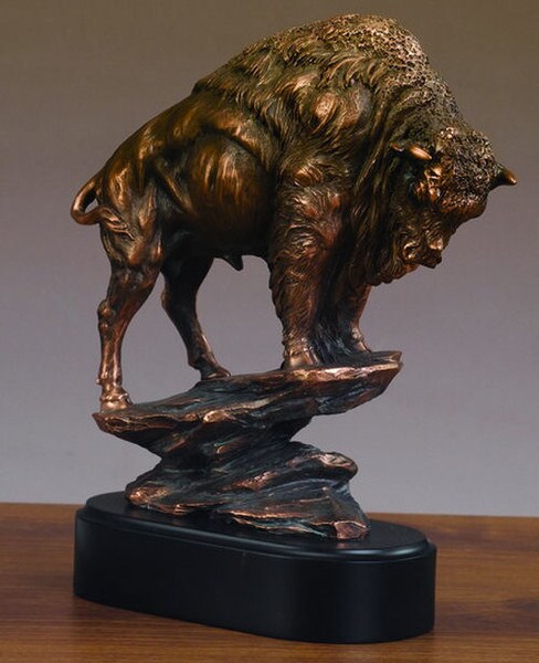 Buffalo Sculpture on Ridge Sculpture Wildlife Replica